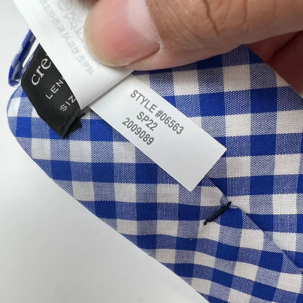 J.Crew Crewcuts Kids' Cotton Tie in Gingham Blue and White 52